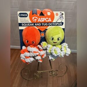 Brand New 2 Pack Tug Octopus With Squeaker 8” Durable Ball